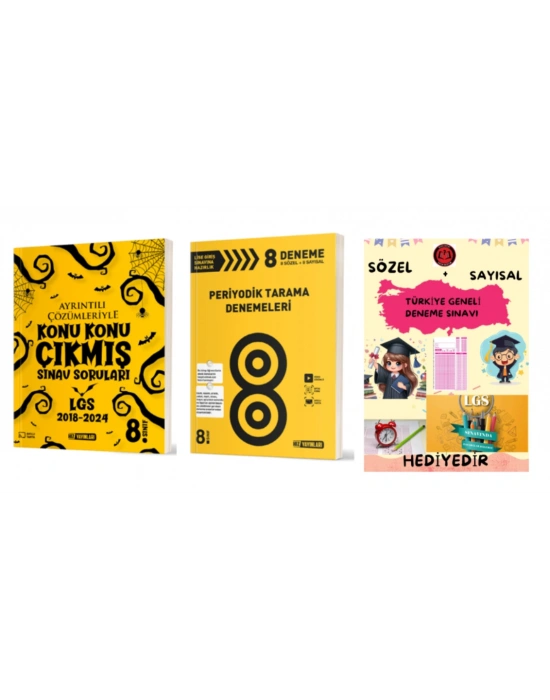 HIZ YAYINLARI 8.SINIF 2018-2024 LGSDE ÇIKMIŞ ÇÖZÜMLÜ SORULAR +HIZ YAYINLARI PERİYOTİK GENEL 8Lİ DENEME