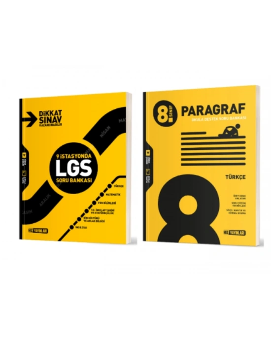 HIZ YAYINLARI 9 İSTASYONDA LGS TÜM DERSLER SORU BANKASI + PARAGRAF SORU BANKASI
