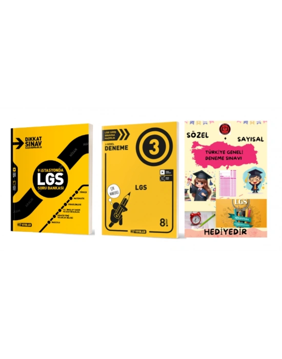 HIZ YAYINLARI 9 İSTASYONDA LGS TÜM DERSLER SORU BANKASI + HIZ YAYINLARI LGS 3LÜ GENEL DENEME + HEDİYE
