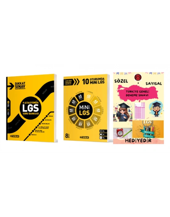 HIZ YAYINLARI 9 İSTASYONDA LGS TÜM DERSLER SORU BANKASI +HIZ YAYINLARI 10 OTURUMDA LGS MİNİ DENEME + HEDİYE