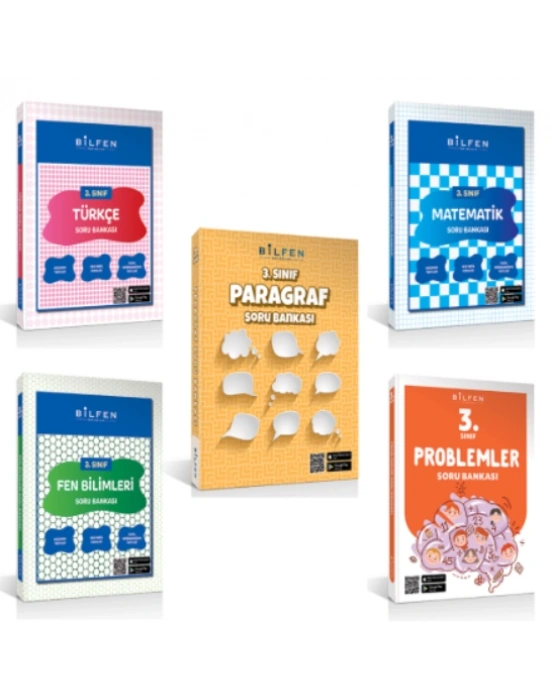 BİLFEN YAYINCILIK 3.SINIF TÜRKÇE-MATEMATİK-FEN BİLİMLERİ-PROBLEMLER-PARAGRAF SORU BANKASI