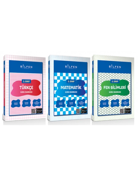 BİLFEN YAYINCILIK 3.SINIF TÜRKÇE-MATEMATİK-FEN BİLİMLERİ SORU BANKASI