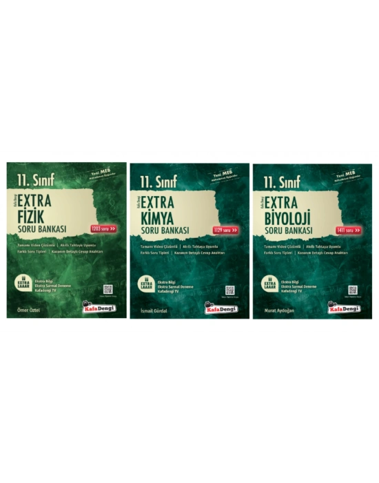 Kafa Dengi Yayınları 11. Sınıf Sayısal Set Fizik - Kimya - Biyoloji Extra Soru Bankası