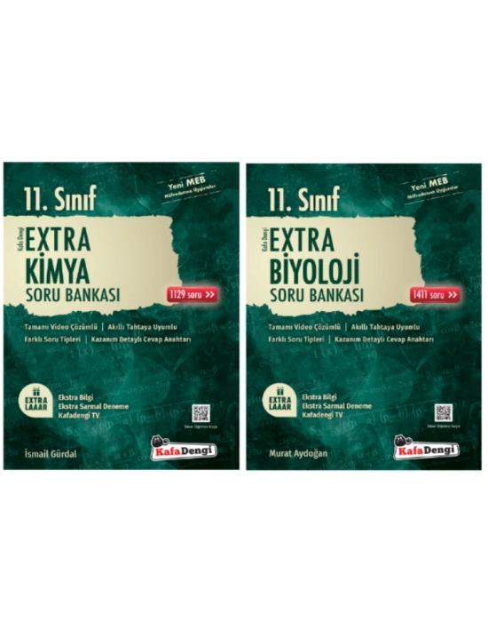 Kafa Dengi Yayınları 11. Sınıf Kimya - Biyoloji Extra Soru Bankası