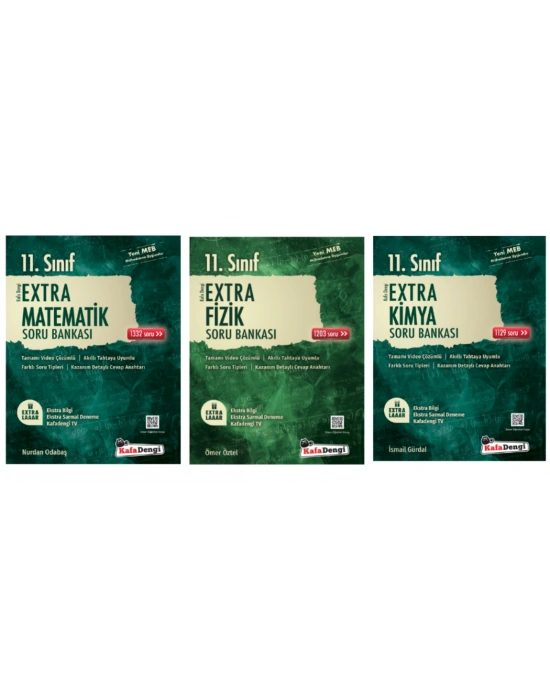 Kafa Dengi Yayınları 11. Sınıf Sayısal Set Matematik - Fizik - Kimya Extra Soru Bankası