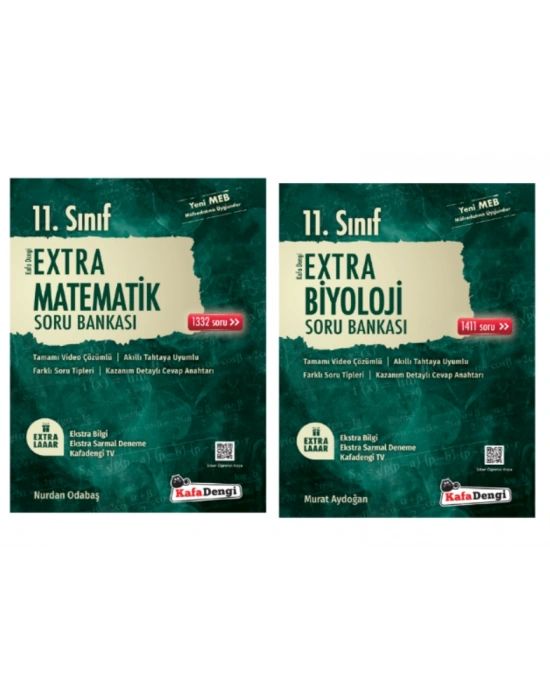 Kafa Dengi Yayınları 11. Sınıf Matematik - Biyoloji Extra Soru Bankası