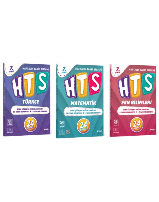 ARTIBİR YAYINLARI 7.SINIF HTS TÜRKÇE - MATEMATİK - FEN BİLİMLERİ HAFTALIK TAKİP SİSTEMİ 24 DENEME