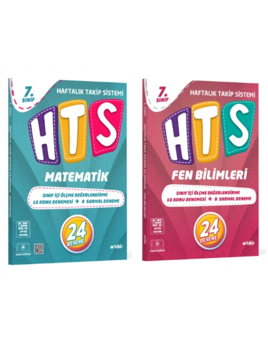 ARTIBİR YAYINLARI 7.SINIF HTS MATEMATİK - FEN BİLİMLERİ HAFTALIK TAKİP SİSTEMİ 24 DENEME