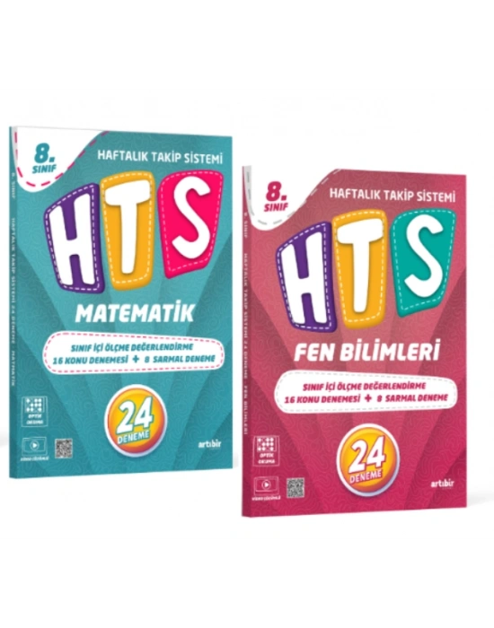 ARTIBİR YAYINLARI LGS 8.SINIF HTS MATEMATİK - FEN BİLİMLERİ HAFTALIK TAKİP SİSTEMİ 24 DENEME