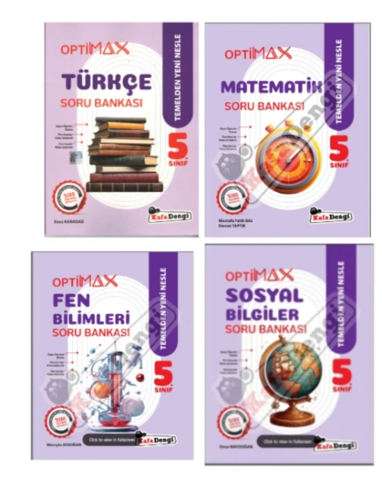 Kafa Dengi Yayınları 5. Optimax Türkçe + Matematik + Fen + Sosyal Soru Bankası