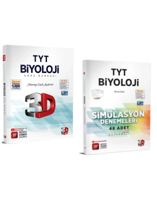3D YAYINLARI TYT BİYOLOJİ SORU BANKASI - TYT BİYOLOJİ SİMÜLASYON DENEME