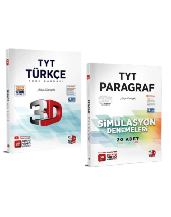 3D YAYINLARI TYT TÜRKÇE SORU BANKASI - TYT PARAGRAF SİMÜLASYON DENEME