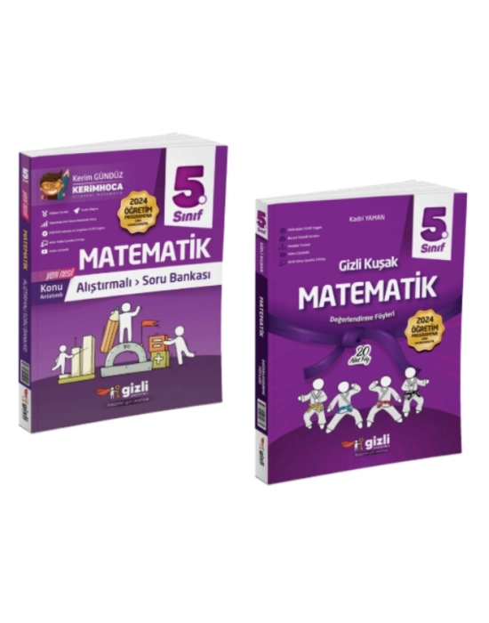 GİZLİ YAYINLARI 5.SINIF MATEMATİK ALIŞTIRMALI SORU BANKASI - MATEMATİK GİZLİ KUŞAK DEĞERLENDİRME FÖYLERİ