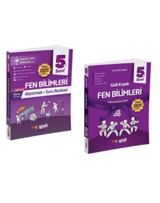 GİZLİ YAYINLARI 5.SINIF FEN BİLİMLERİ ALIŞTIRMALI SORU BANKASI - FEN BİLİMLERİ GİZLİ KUŞAK DEĞERLENDİRME FÖYLERİ