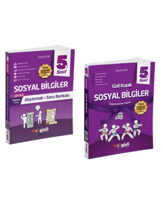 GİZLİ YAYINLARI 5.SINIF SOSYAL BİLGİLER ALIŞTIRMALI SORU BANKASI - SOSYAL BİLGİLER GİZLİ KUŞAK DEĞERLENDİRME FÖYLERİ