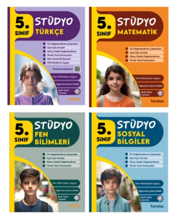 TUDEM YAYINLARI 5.SINIF STÜDYO TÜRKÇE - MATEMATİK - FEN BİLİMLERİ - SOSYAL BİLGİLER 4LÜ SET