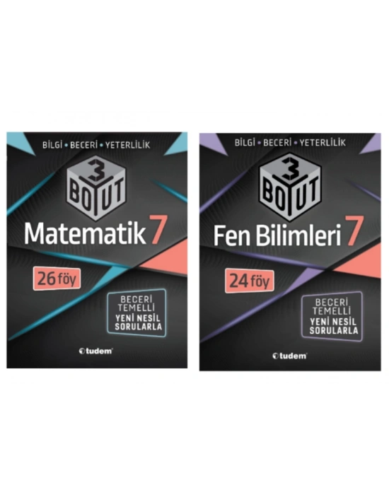 TUDEM YAYINLARI 7.SINIF 3 BOYUT MATEMATİK - FEN BİLİMLERİ BECERİ TEMELLİ SORU BANKASI
