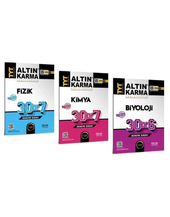Altın Karma Yayınları TYT Fizik Kimya Biyoloji Denemeleri