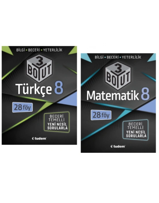 TUDEM YAYINLARI 8.SINIF LGS 3 BOYUT TÜRKÇE - MATEMATİK  BECERİ TEMELLİ SORU BANKASI