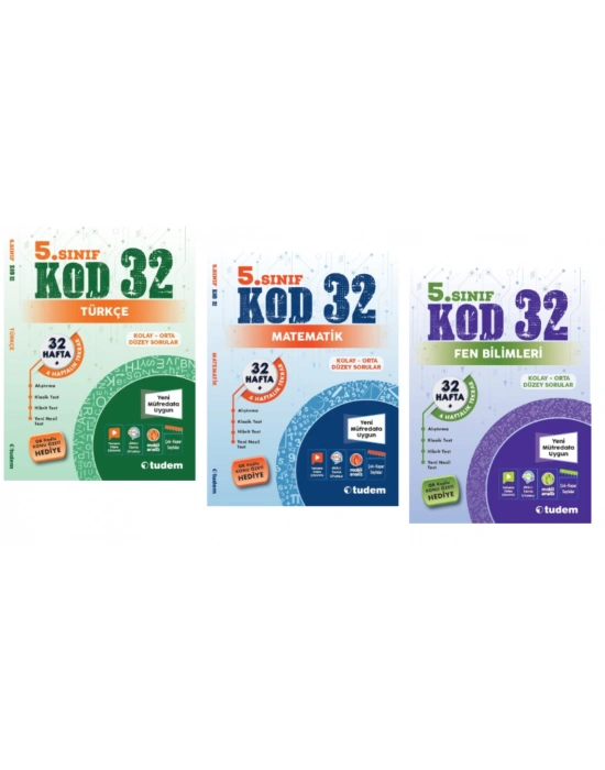 TUDEM YAYINLARI 5.SINIF KOD 32 TÜRKÇE - MATEMATİK - FEN BİLİMLERİ