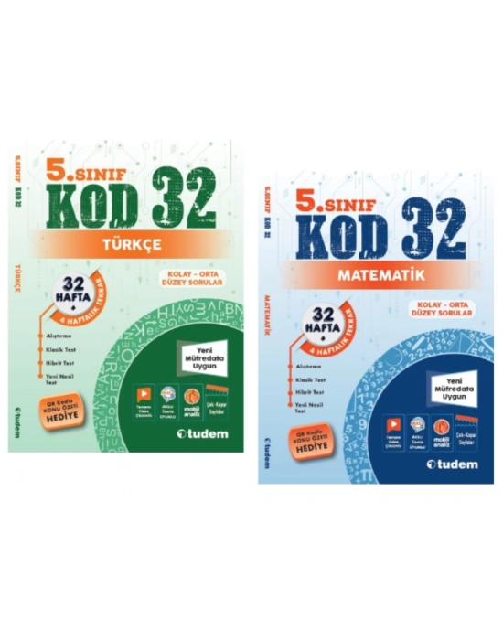 TUDEM YAYINLARI 5.SINIF KOD 32 TÜRKÇE - MATEMATİK