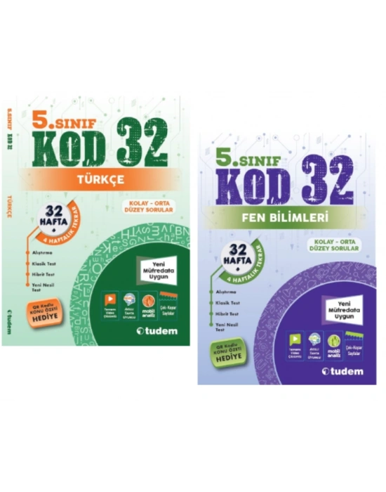 TUDEM YAYINLARI 5.SINIF KOD 32 TÜRKÇE - FEN BİLİMLERİ