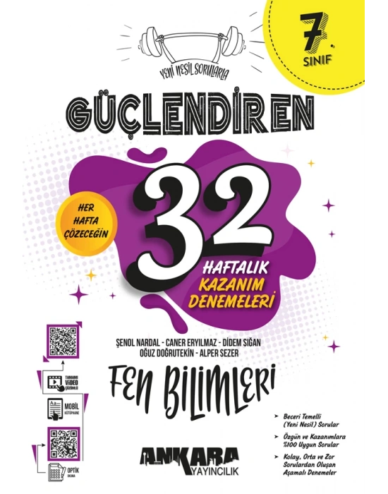 ANKARA YAYINCILIK 7. Sınıf Güçlendiren 32 Haftalık Fen Bilimleri Kazanım Denemeleri