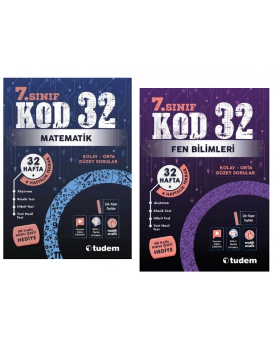 TUDEM YAYINLARI 7.SINIF KOD 32 MATEMATİK - FEN BİLİMLERİ