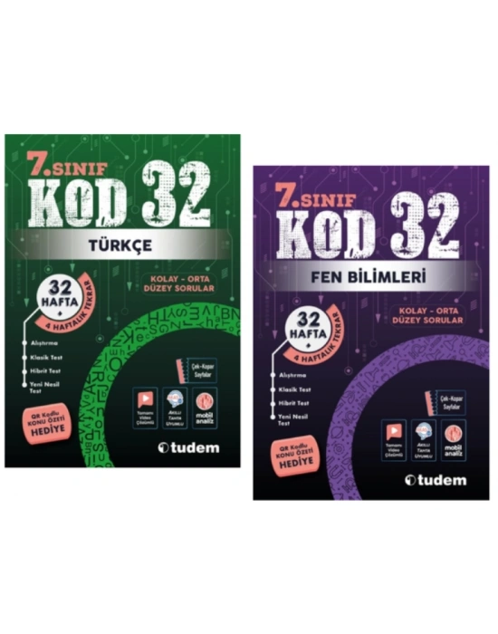 TUDEM YAYINLARI 7.SINIF KOD 32 TÜRKÇE - FEN BİLİMLERİ