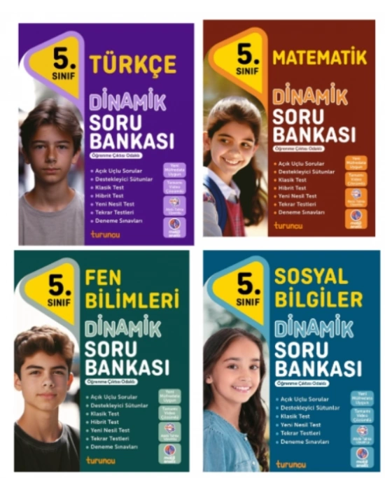 TUDEM YAYINLARI 5.SINIF DİNAMİK TÜRKÇE - MATEMATİK - FEN BİLİMLERİ - SOSYAL BİLGİLER SORU BANKASI