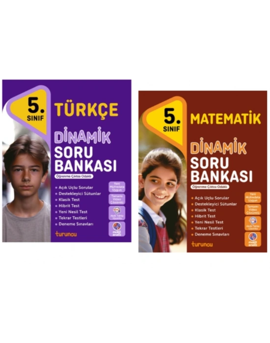 TUDEM YAYINLARI 5.SINIF DİNAMİK TÜRKÇE - MATEMATİK  SORU BANKASI