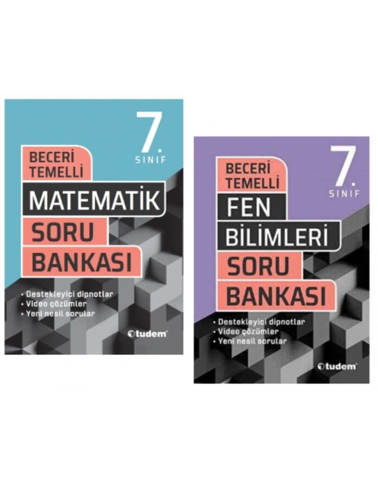 TUDEM YAYINLARI 7.SINIF BECERİ TEMELLİ MATEMATİK - FEN BİLİMLERİ SORU BANKASI