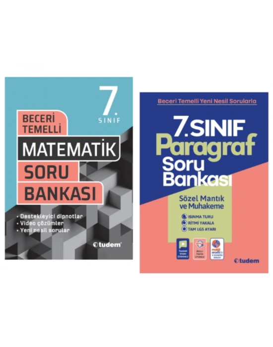 TUDEM YAYINLARI 7.SINIF BECERİ TEMELLİ MATEMATİK - PARAGRAF SORU BANKASI