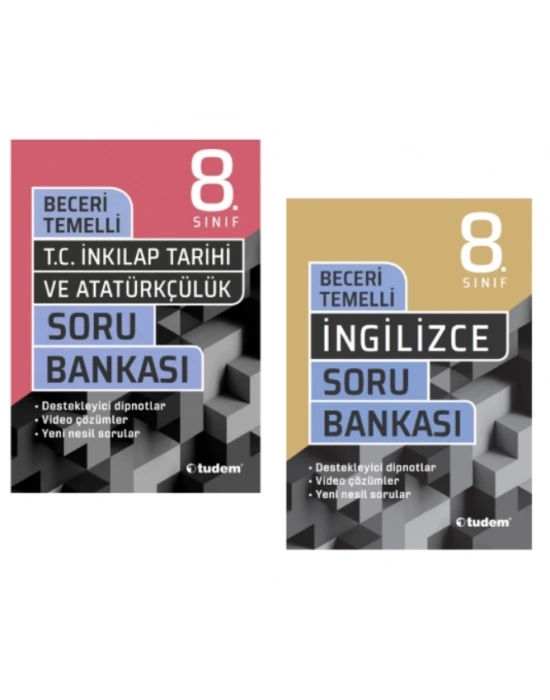 TUDEM YAYINLARI 8.SINIF LGS BECERİ TEMELLİ T.C İNKİLAP TARİHİ - İNGİLİZCE SORU BANKASI
