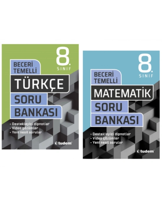 TUDEM YAYINLARI 8.SINIF LGS BECERİ TEMELLİ TÜRKÇE - MATEMATİK - SORU BANKASI