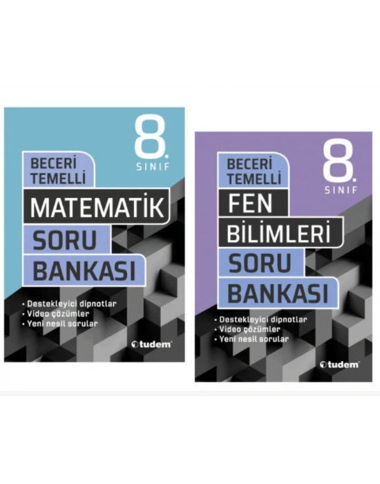 TUDEM YAYINLARI 8.SINIF LGS BECERİ TEMELLİ MATEMATİK - FEN BİLİMLERİ - SORU BANKASI