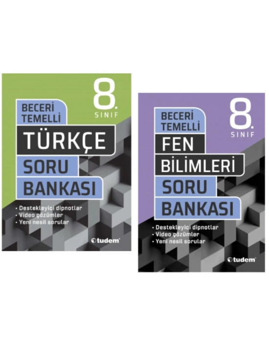 TUDEM YAYINLARI 8.SINIF LGS BECERİ TEMELLİ TÜRKÇE - FEN BİLİMLERİ - SORU BANKASI