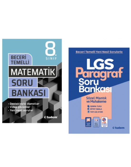 TUDEM YAYINLARI 8.SINIF LGS BECERİ TEMELLİ  MATEMATİK - PARAGRAF SORU BANKASI