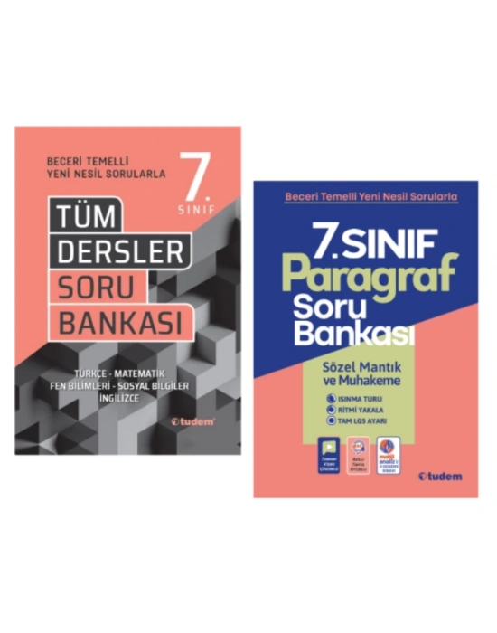 TUDEM YAYINLARI 7.SINIF BECERİ TEMELLİ TÜM DERSLER - PARAGRAF SORU BANKASI