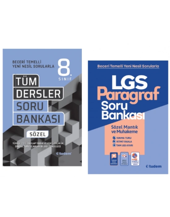 TUDEM YAYINLARI 8.SINIF LGS BECERİ TÜM DERSLER SÖZEL SORU BANKASI - PARAGRAF SORU BANKASI