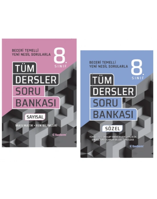 TUDEM YAYINLARI 8.SINIF LGS BECERİ TÜM DERSLER SÖZEL SORU BANKASI - TÜM DERSLER SAYISAL SORU BANKASI