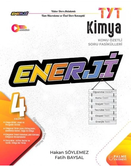 PALME YAYINEVİ TYT ENERJİ KİMYA KONU ÖZETLİ SORU FASİKÜLLERİ (4 FASİKÜL)