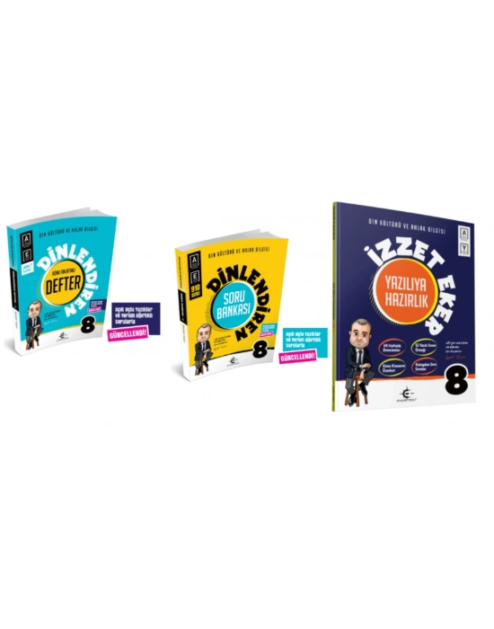 ARI YAYINCILIK 8.SINIF LGS DİNLENDİREN DEFTER - DİNLENDİREN SORU BANKASI - İZZET EKER YAZILIYA HAZIRLIK 3LÜ SET