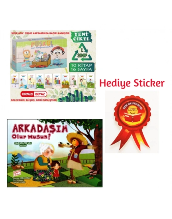 GİZEMLİ BAHÇE 1.SINIF PÜSKÜL GERİ DÖNÜŞÜMÜ ANLATIYOR 10LU HİKAYE - ARKADAŞIM OLURMUSUN 10LU HİKAYE SETİ