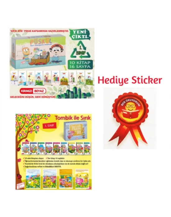 GİZEMLİ BAHÇE 1.SINIF PÜSKÜL GERİ DÖNÜŞÜMÜ ANLATIYOR 10LU HİKAYE - TOMBİK İLE SIRIK 10LU HİKAYE SETİ