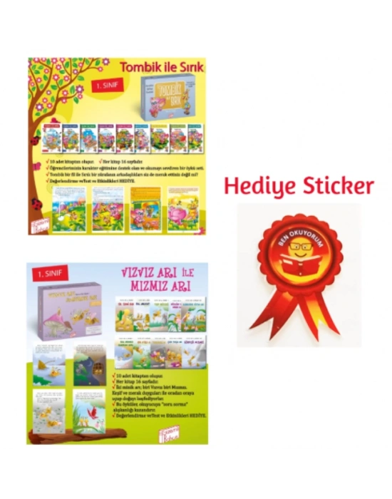 GİZEMLİ BAHÇE 1.SINIF TOMBİK İLE SIRIK 10LU HİKAYE - VIZVIZ ARI İLE MIZMIZ ARI 10LU HİKAYE SETİ