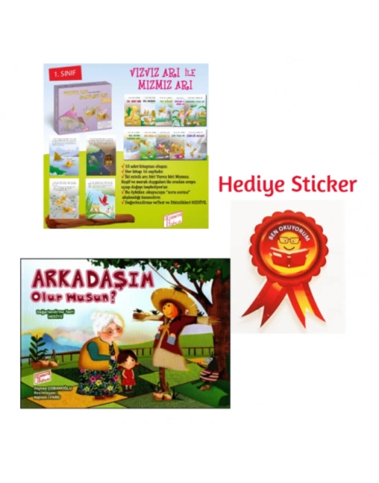 GİZEMLİ BAHÇE 1.SINIF  VIZVIZ ARI İLE MIZMIZ ARI 10LU HİKAYE - ARKADAŞIM OLURMUSUN 10LU HİKAYE SETİ