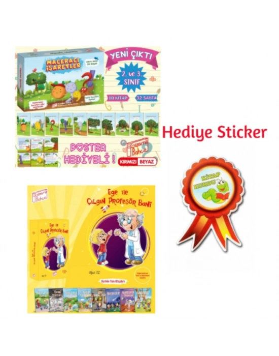 GİZEMLİ BAHÇE 2.SINIF MACERACI İŞARETLER 10LU HİKAYE - EGE İLE ÇILGIN PROFESÖR BANİ  HİKAYE SETİ
