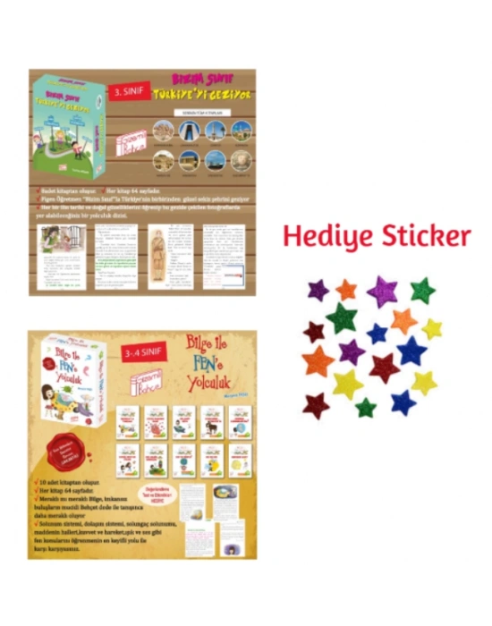 GİZEMLİ BAHÇE 3.SINIF BİZİM SINIF TÜRKİYEYİ GEZİYOR - BİLGE İLE FENE YOLCULUK 10LU HİKAYE SETİ