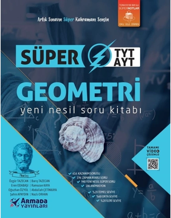 ARMADA YAYINLARI SÜPER TYT-AYT GEOMETRİ YENİ NESİL SORU KİTABI